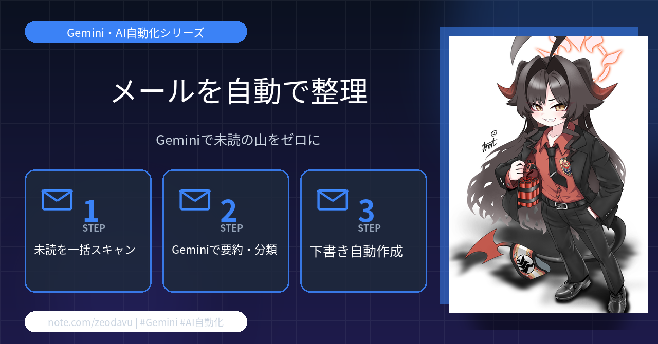 GmailでGeminiを使って、1日のメールを自動で要約・分類する