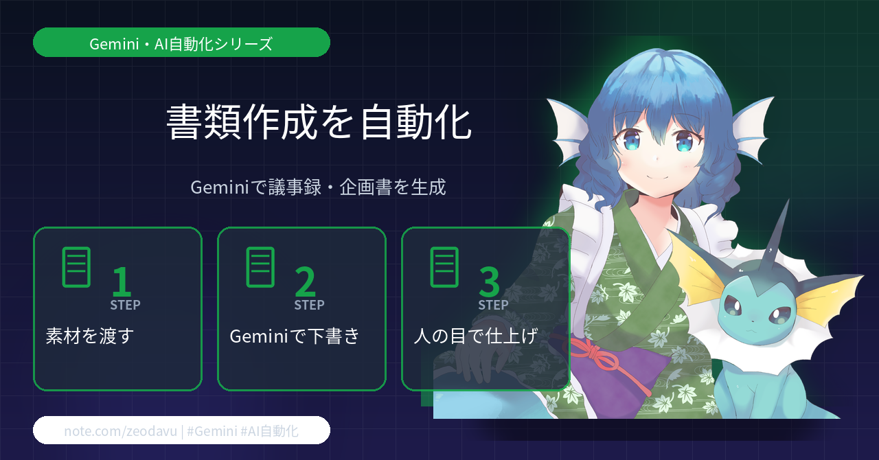 GeminiとGoogle Docsで議事録・企画書を自動生成する